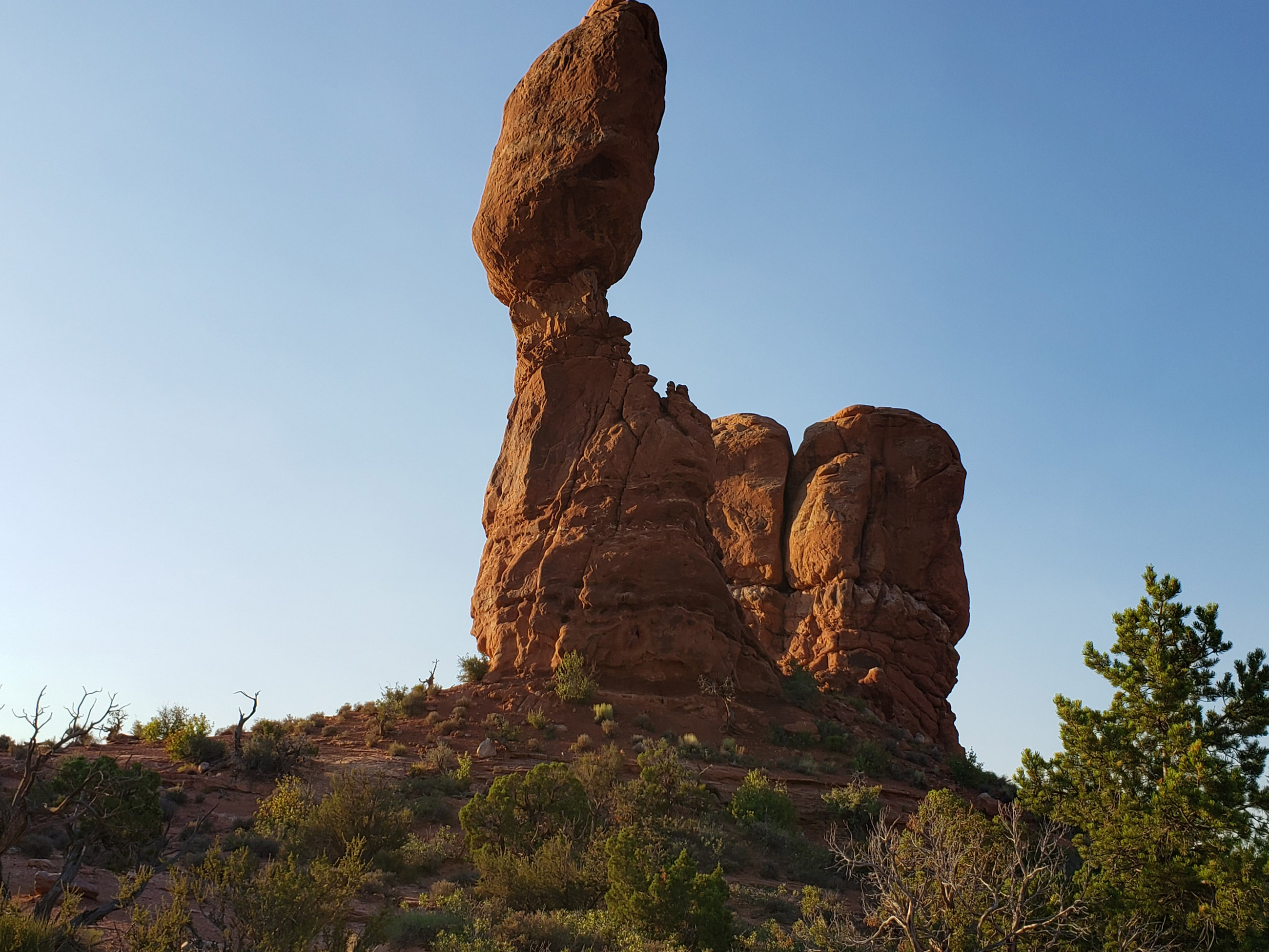 Eroded rock formation known as Balance Rock in Arches National Park